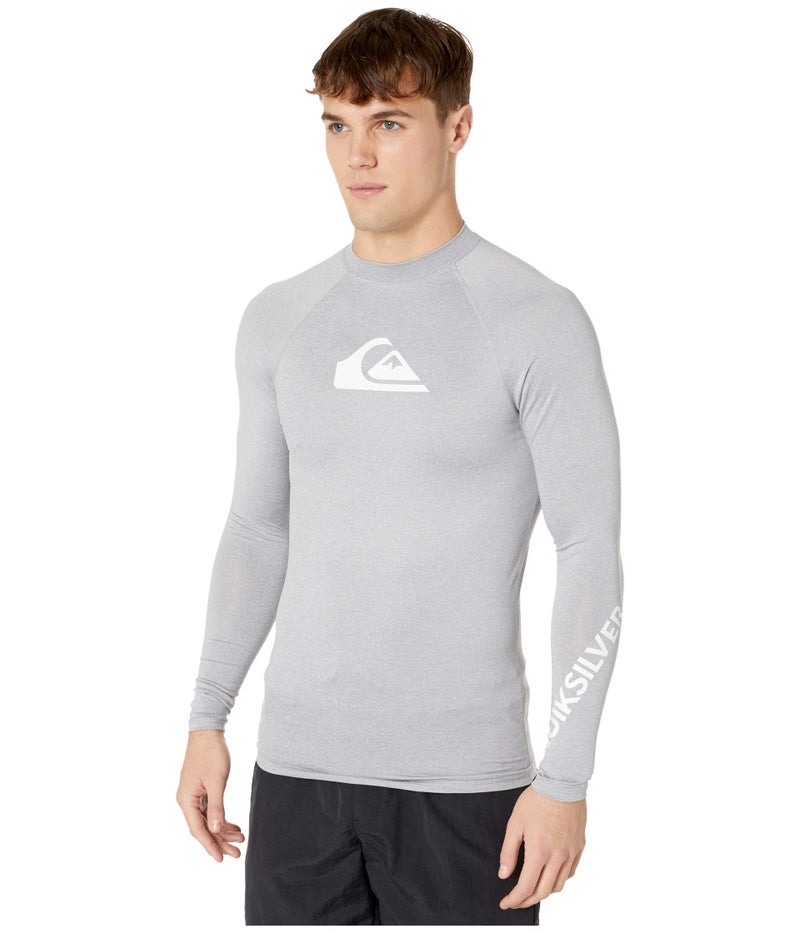 Quiksilver Men's All Time Long Sleeve Rashguard UPF 50 Sun Protection Surf Shirt, Sleet Heather, XX-Large - Image 2